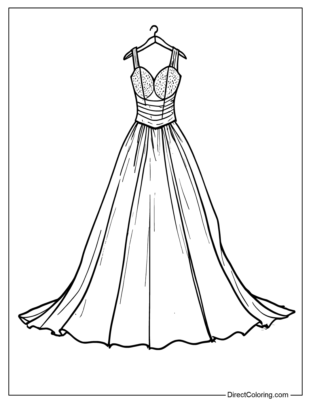 High Fashion Dress Coloring Sheeet